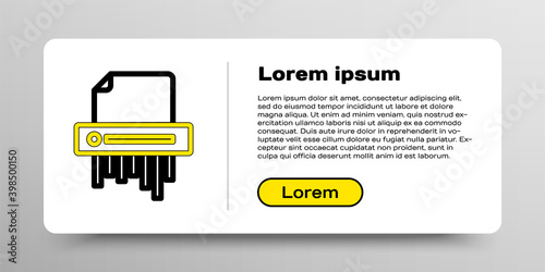 Line Paper shredder confidential and private document office information protection icon isolated on white background. Colorful outline concept. Vector