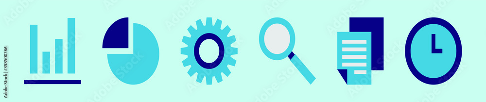 set of business cartoon icon design template with various models. vector illustration isolated on blue background set of business cartoon icon design template with various models. vector illustration isolated on blue background
