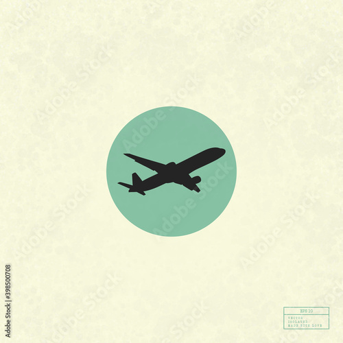 Aircraft in sky. Airplane isolated silhouette. Commercial air travel