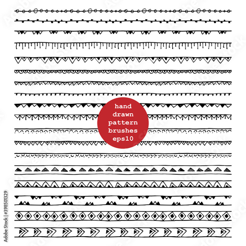 Set of vector decorative elements. Illustrator pattern brushes