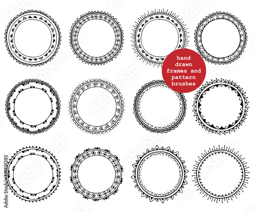 Set of vector ornamental frames. Illustrator pattern brushes