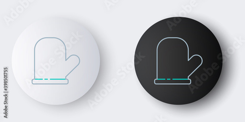 Line Oven glove icon isolated on grey background. Kitchen potholder sign. Cooking glove. Colorful outline concept. Vector.