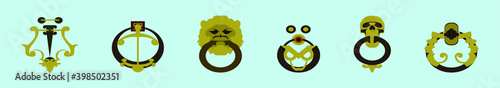 set of door knocker cartoon icon design template with various models. vector illustration isolated on blue background