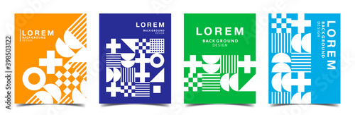 幾何学模様パターンテンプレートカードセット (1)