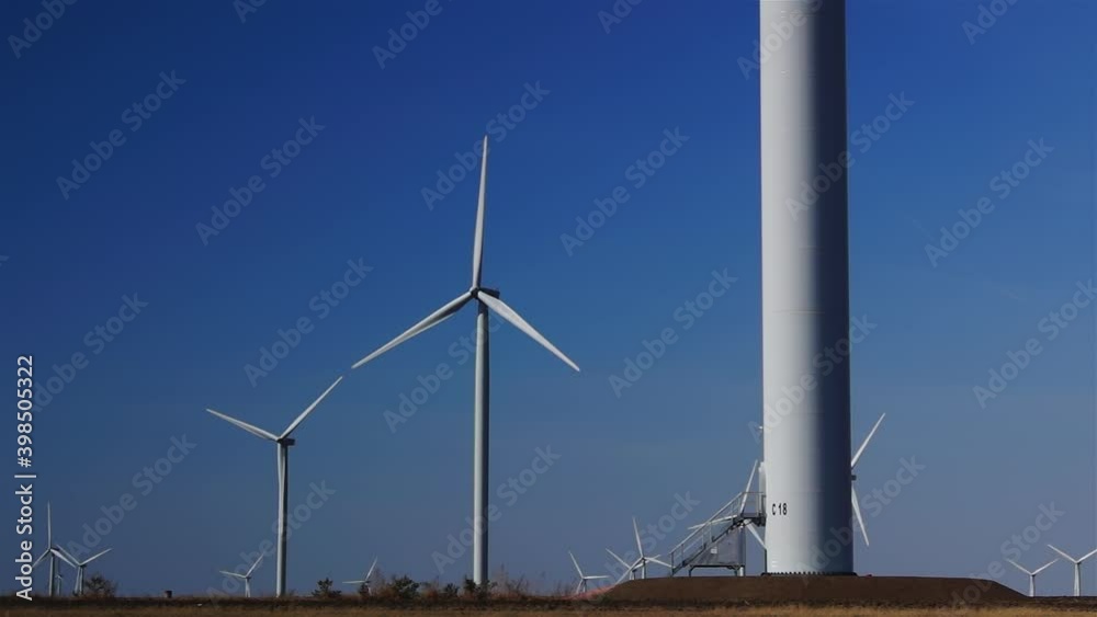 Wind turbine farm generate alternative and eco energy