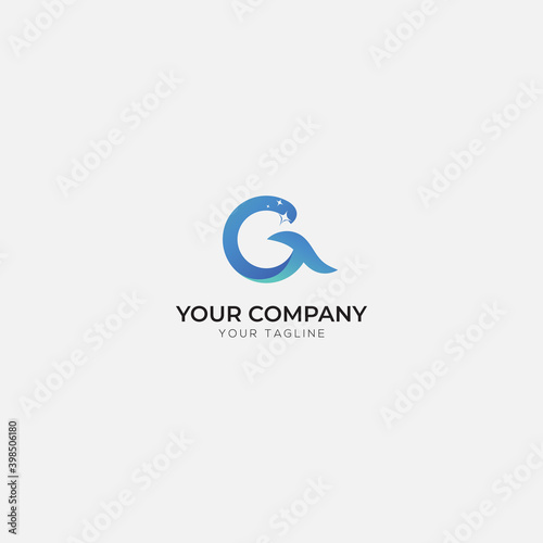 Letter G logo, Letter G and simple Wave logo