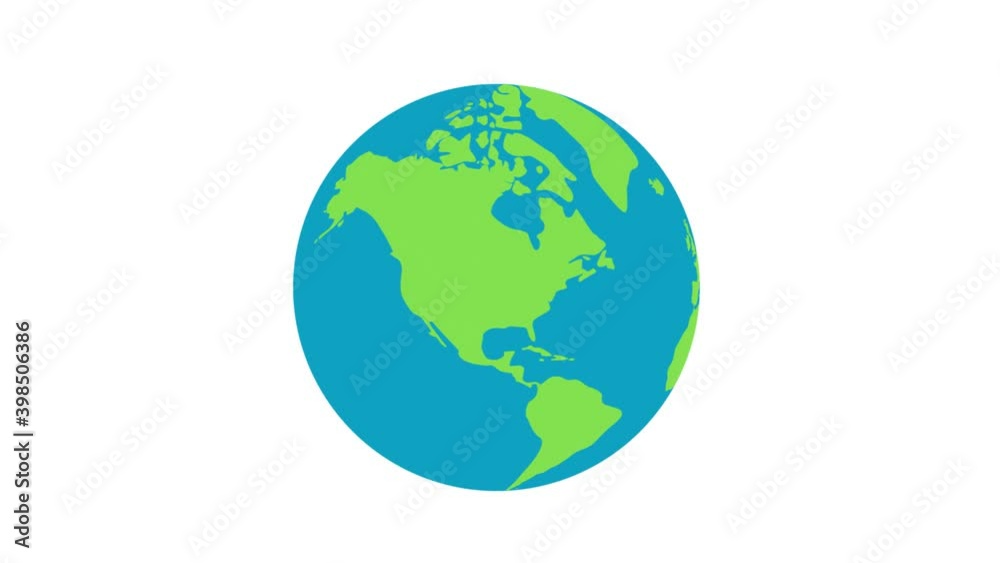 Flat design spinning Earth isolated on black. Animation of planet Earth. Flat design Flat design spinning Earth isolated on black. Animation of planet Earth. Flat design