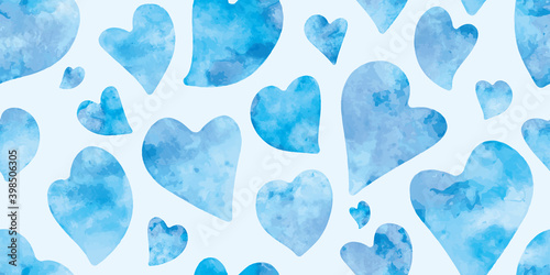 Watercolor heart background. Seamless pattern. Vector.
水彩ハートのパターン