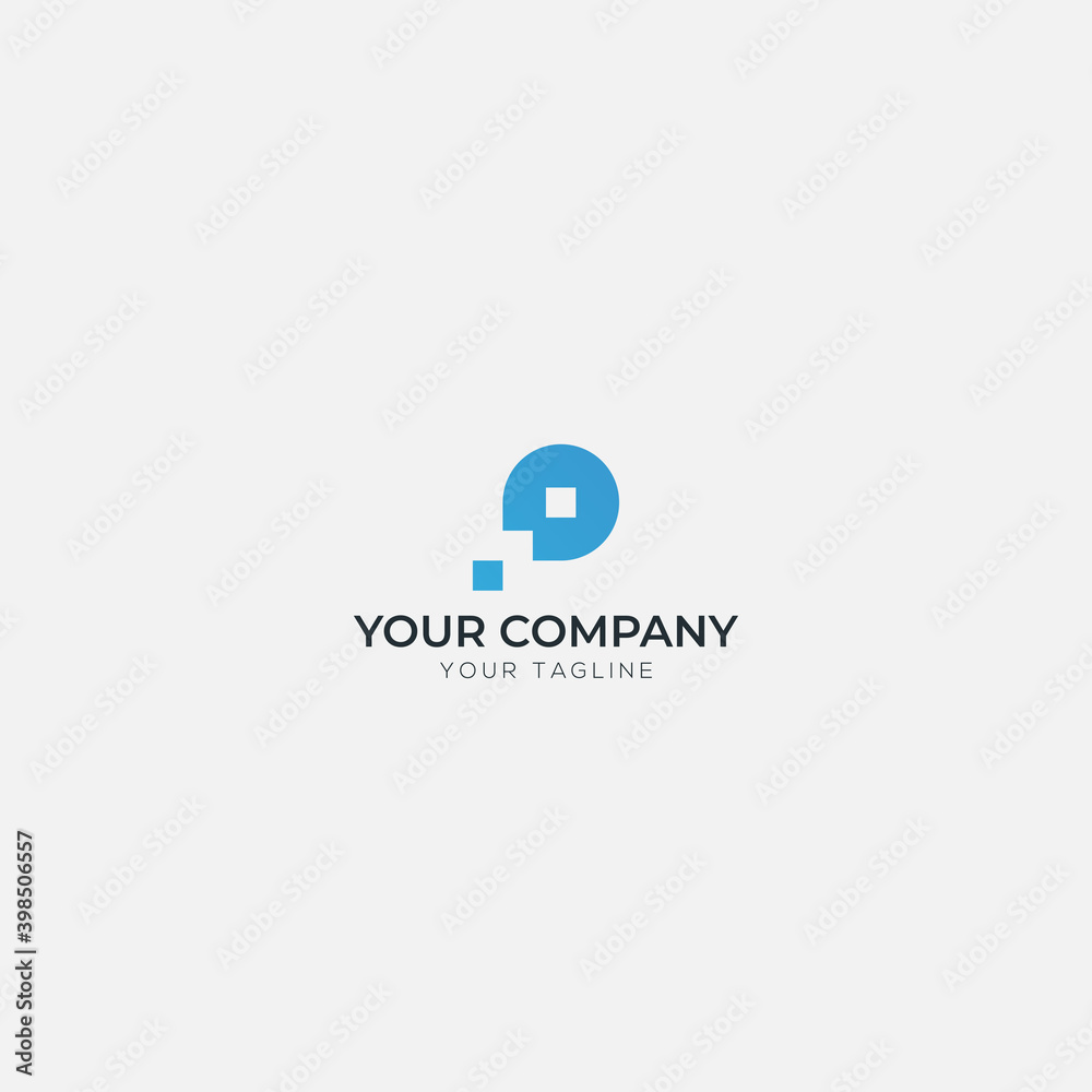 Blue monogram P logo letter P simple Blue monogram P logo letter P simple