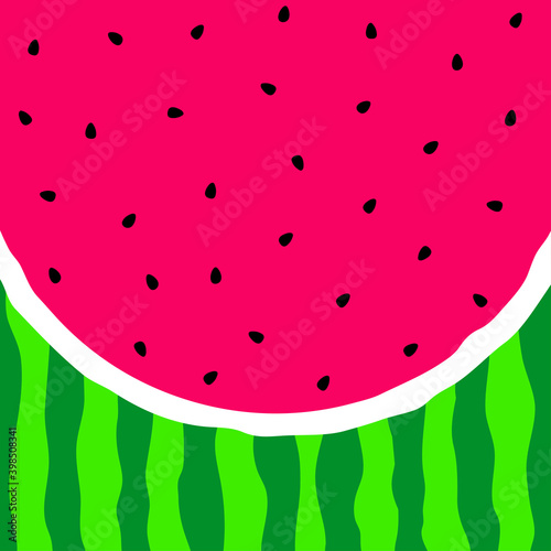 Watermelon background. Pink pulp and green rind.