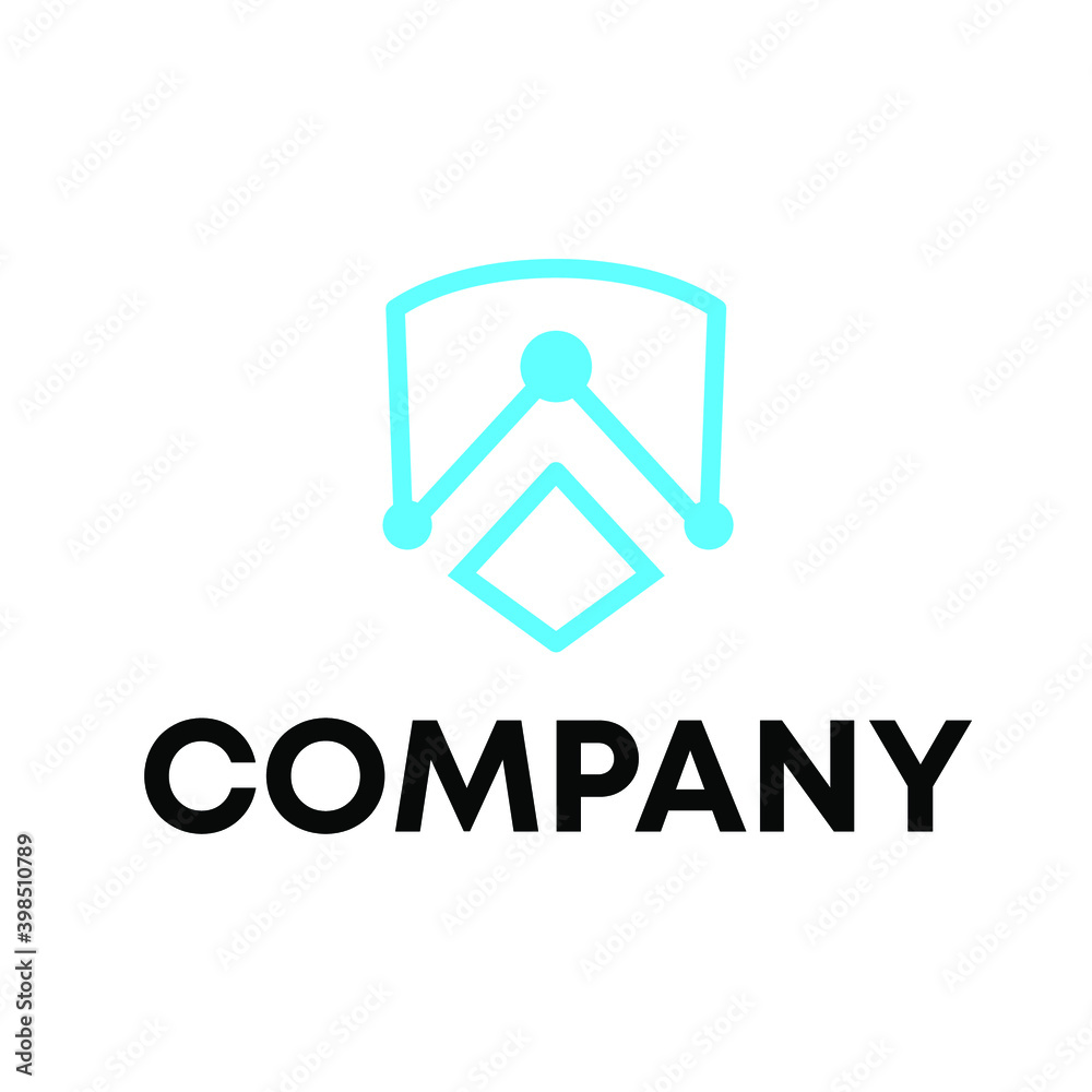 letter A with shield connection logo letter A with shield connection logo