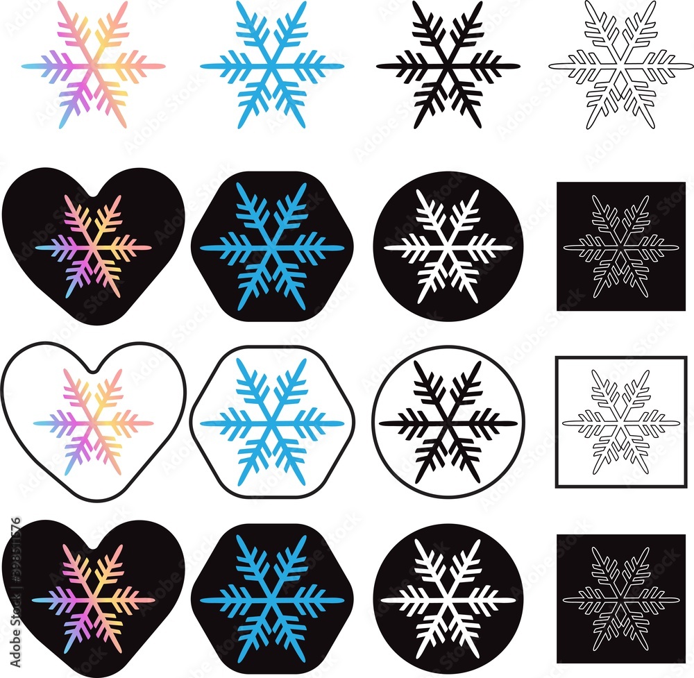 Christmas snowflake collection vector illustration