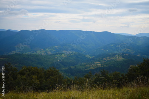 Mountain landscape from top of mountain in the Carpathians © Ihar