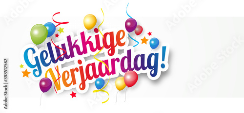 Gelukkige verjaardag, happy birthday in dutch language	 photo