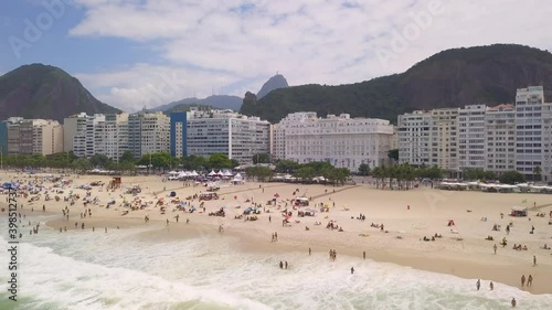 drone flight over Copacabana palace hotel in copacabana Rio de Janeiro photo