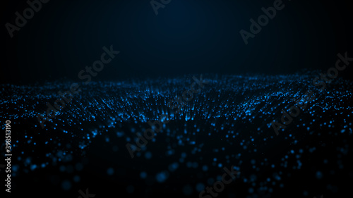 Abstract digital particle wave and light abstract background ,Abstract cyber or technology background. 3D illustration. 