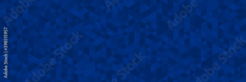 Triangular abstract background dark blue ocean. Color gradient background, geometric halftone pattern, vector abstract triangle mosaic trendy graphic design. Simple minimal halftone blue color
