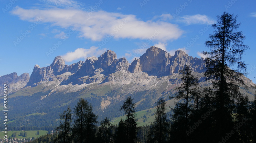 Blick vom Latemar zum Rosengarten, Dolomiten