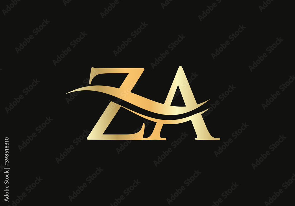 Fototapeta premium ZA Letter Linked Logo for business and company identity. Creative Letter ZA Logo Vector Template.