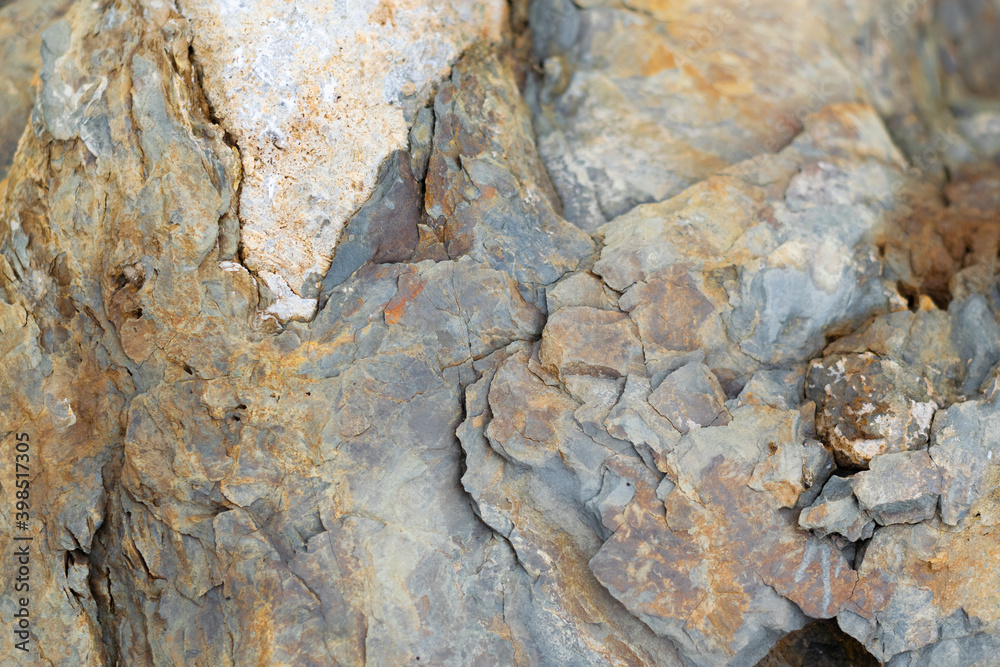 Close up view of mineral rock piece, stone background Close up view of mineral rock piece, stone background