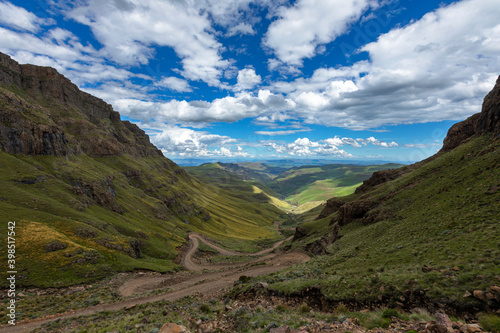 Sani Pass zig zag up the mountain