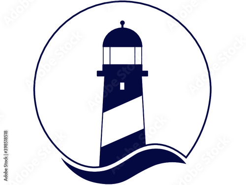 Lighthouse vector with wave
