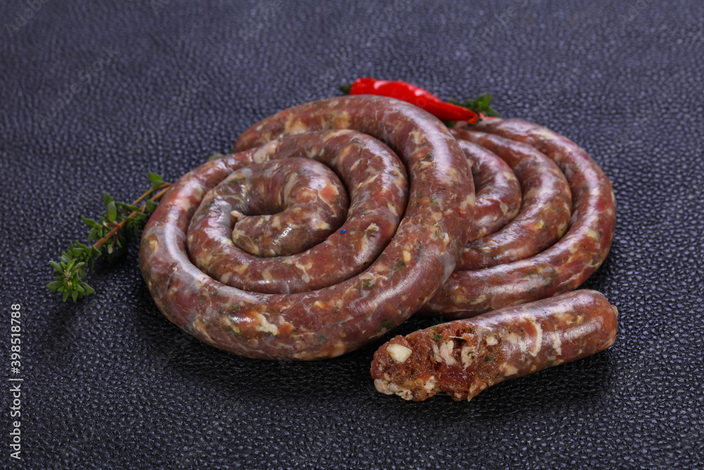 Fototapeta premium Raw lamb sausages