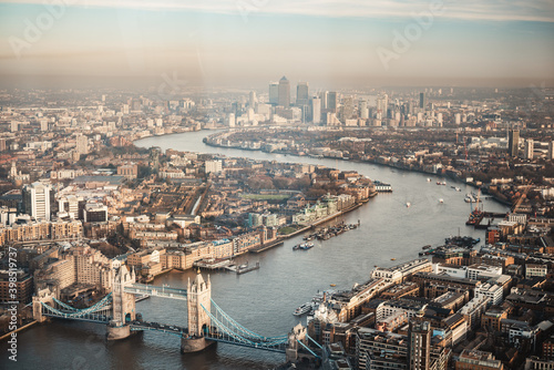Vista aérea de la ciudad de Londres