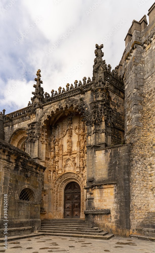 the Manueline entrance door to the Convent of Christ church in Tomar
