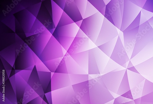 Light Purple  Pink vector shining triangular backdrop.