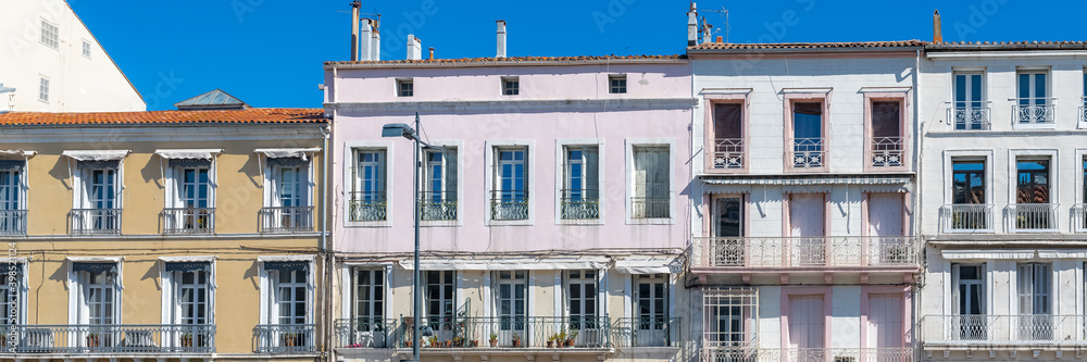 Sète in France, colorful facades.