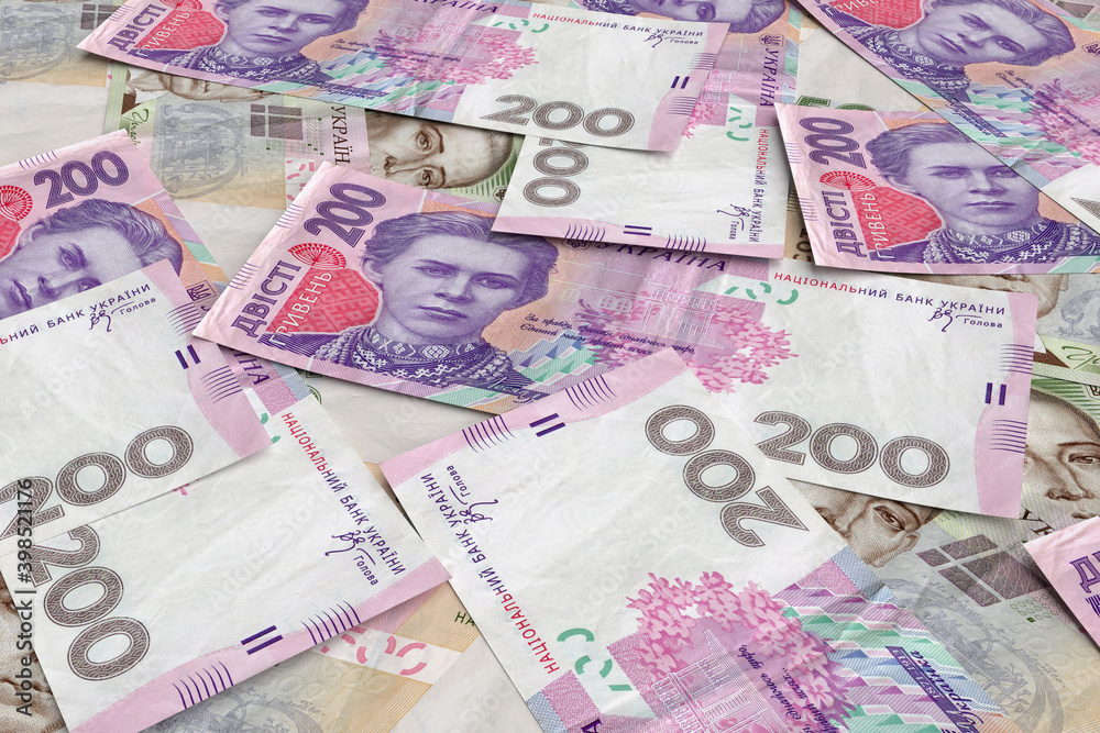 Ukrainian money hryvnia (grivna, hryvna). Finance concept Ukrainian money hryvnia (grivna, hryvna). Finance concept