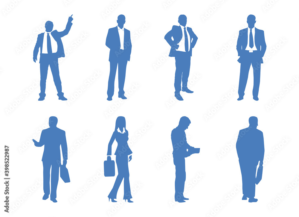 illustrations and icons of expressions of business people