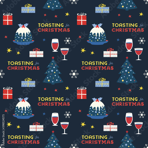 Christmas Fancy Party Celebration seamless pattern
