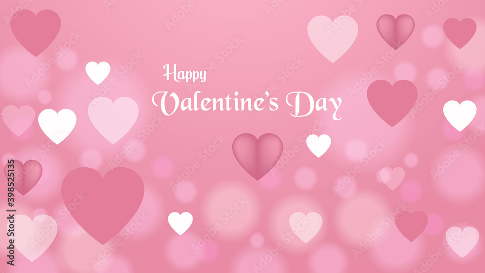 valentine background with pink white hearts decoration for happy valentines day love 