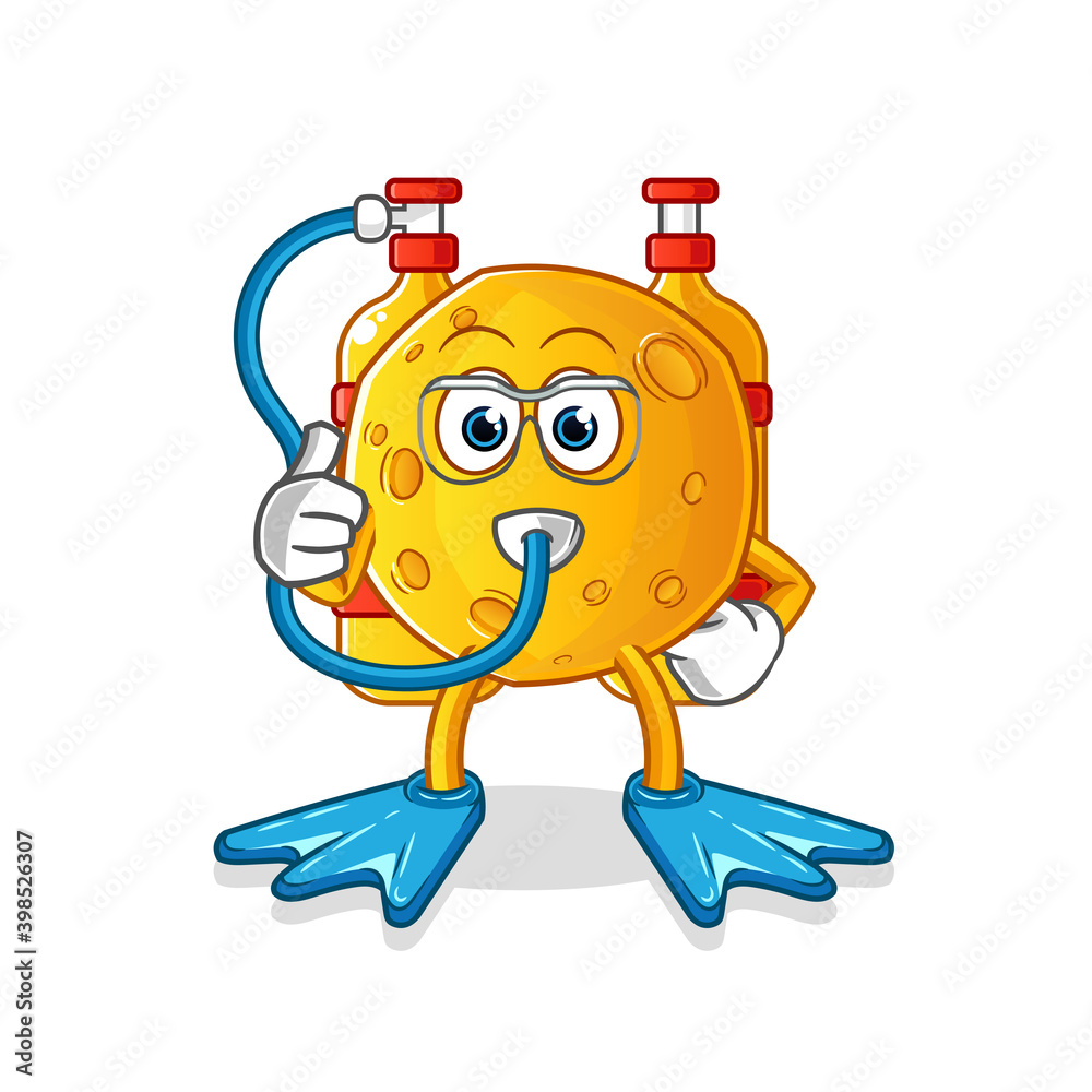 moon divers mascot. cartoon vector