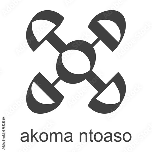 vector icon with african adinkra symbol Akoma Ntoaso. Symbol of Understanding and Agreement