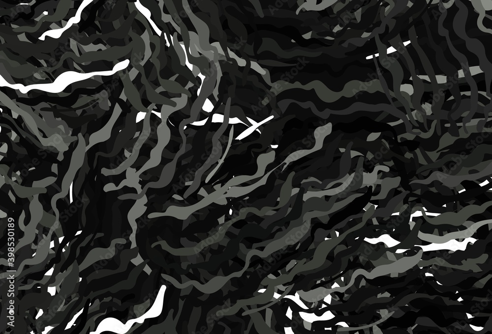 Dark Gray vector template with curved lines. Dark Gray vector template with curved lines.