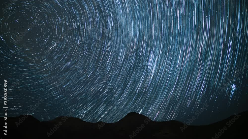 Perseid Meteor Shower Startrails Milky Way Galaxy 24mm North Sky Above Sequoia National Forest Sierra Nevada Mts California Astrophotography Time Lapse