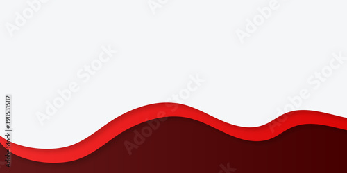 Vector realistic isolated red white paper cut layer background for decoration and covering. Concept of geometric abstract design.