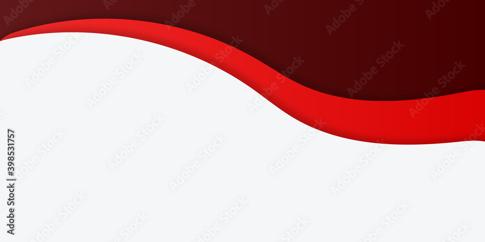 Naklejka premium Vector realistic modern isolated red white paper cut layer business background for decoration and covering. Concept of geometric abstract design with text space.