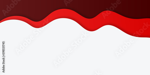 Vector realistic modern isolated red white paper cut layer business background for decoration and covering. Concept of geometric abstract design with text space.