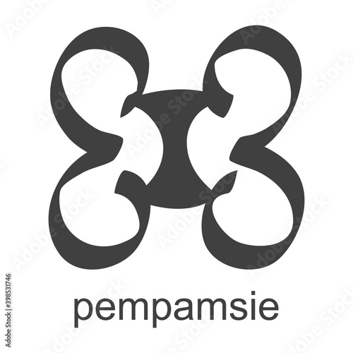 Vector icon with african adinkra symbol Pempamsie. Symbol of readiness and hardiness photo