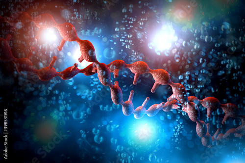 DNA Strands 3D Illustration