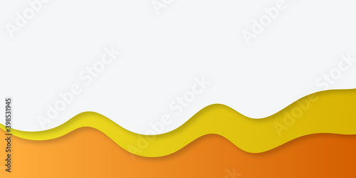 Orange white paper cut abstract background