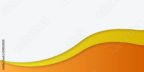 Orange white paper cut abstract background