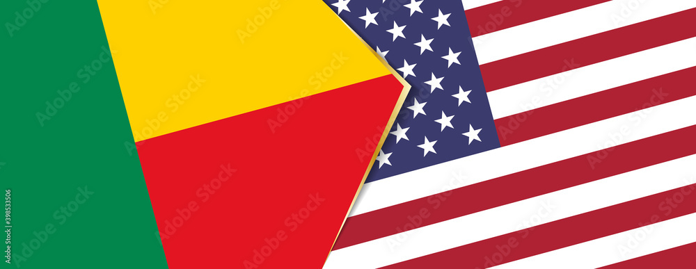 Benin and USA flags, two vector flags. Benin and USA flags, two vector flags.