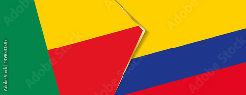 Benin and Colombia flags  two vector flags.