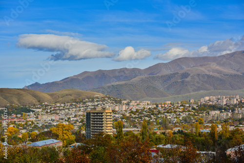 Panoramic view of Vanadzor from above, Armenia