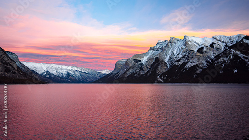 lake Minnewanka sunset photo